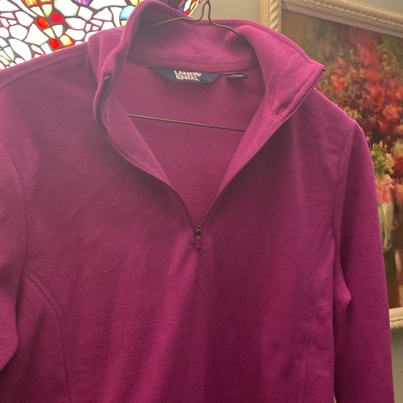 Lands End Quarter-Zip Fleece Pullover - Picture 4 of 5